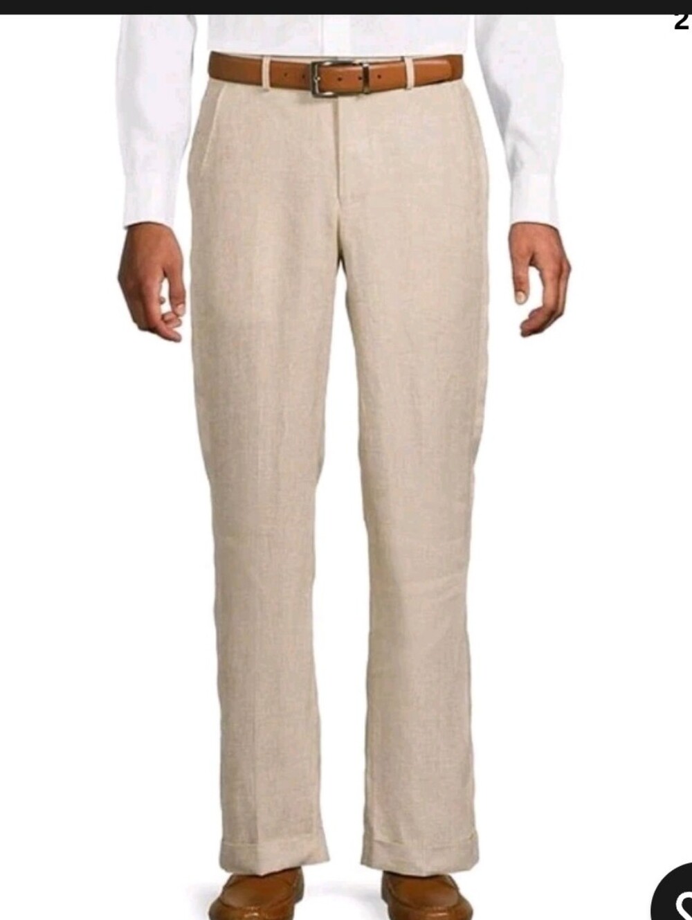 Nwt Baird McNutt 100% Linen Mens Pants 46x29 Zac Classic Fit Flat Front Cream